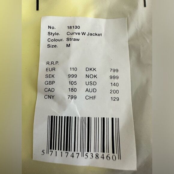 NWT RAINS Women’s Yellow Curve Jacket Raincoat Full Zip & Snap Hood - Size M - Picture 3 of 5